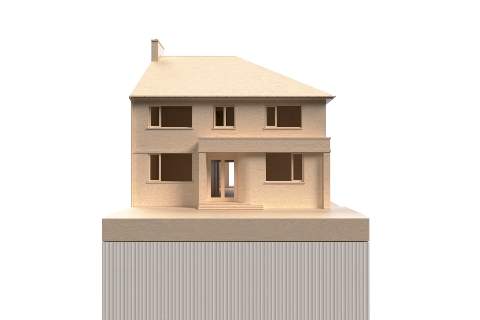 Digital model image showing the front elevation